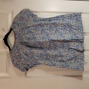 Lands' End Girls size 14 multiple color gathered neckline top